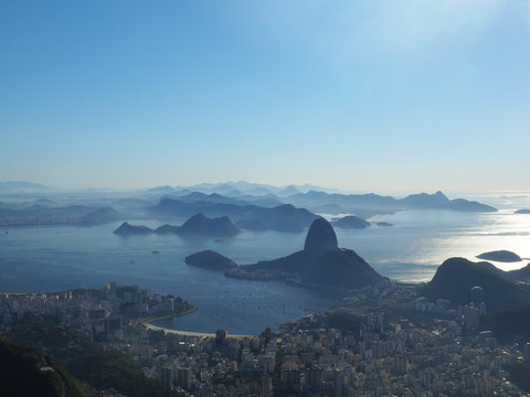 Magical view over Rio de Janeiro after sunrise, Brazil