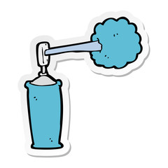 sticker of a cartoon spray can
