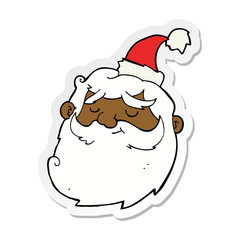 sticker of a cartoon santa claus face