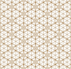 Seamless japanese pattern shoji kumiko in golden.