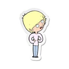 sticker of a cartoon shocked woman