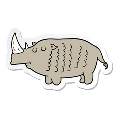 sticker of a cartoon rhinoceros