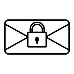 envelope mail with padlock