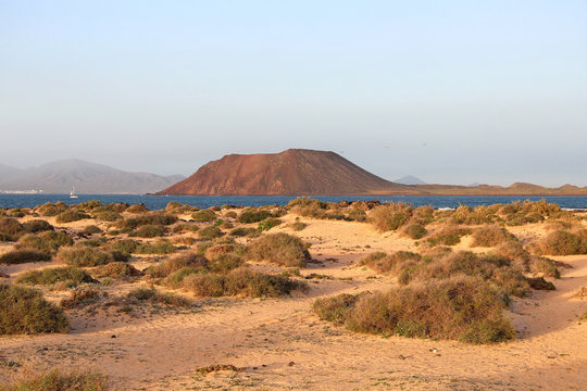 Dunes of Corralejo and Lobos island, Canary islands, Spain