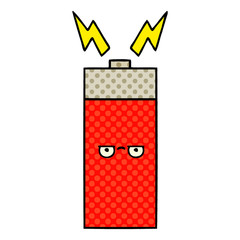 comic book style cartoon battery
