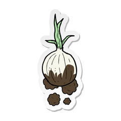 sticker of a cartoon organic onion