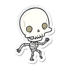 Obraz na płótnie Canvas sticker of a cartoon skeleton