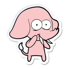 sticker of a happy cartoon elephant