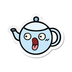 sticker of a cute cartoon teapot