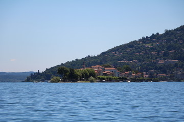 Fototapeta na wymiar View to Isola Bella at Lake Maggiore, Piedmont Italy