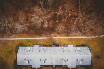 Aerial of Moody Overcast Day in Plainsboro New Jersey