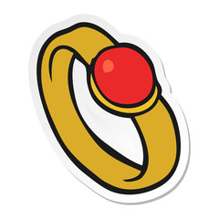 sticker of a cartoon ring