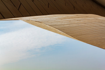 Architectural detail against blue sky