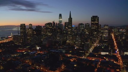 San Francisco downtown buildings skyline aerial