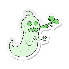 sticker of a cartoon slimy ghost