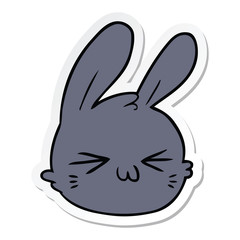 sticker of a cartoon rabbit face