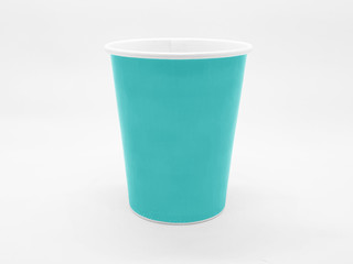 Colorful Glass Cup made from Plastic Paper in white Isolated Background
