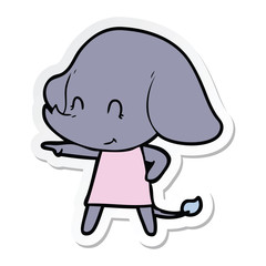 sticker of a cute cartoon elephant