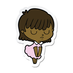 sticker of a cartoon woman