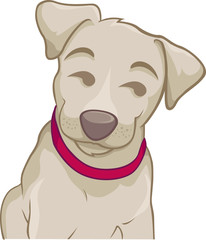 Ilustração estilo cartoon 2d de cachorro caramelo fazendo cara de safado. Arte vetorial de Cachorrinho caramelo safadinho