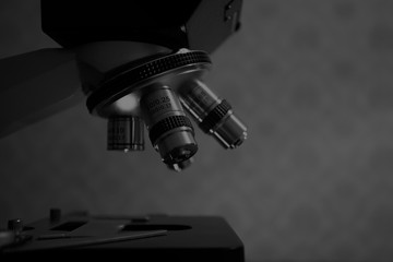 Laboratory microscope for scientific research. Microscope is used for conducting planned, research experiments, educational demonstrations in medical and clinical laboratories.