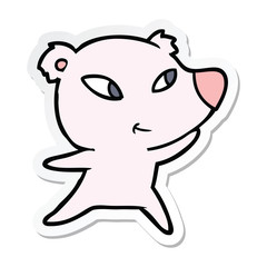 sticker of a cute cartoon bear
