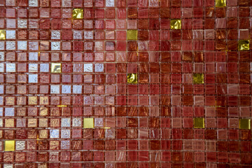 mosaic ceramic tiles on the wall in the interior or pool