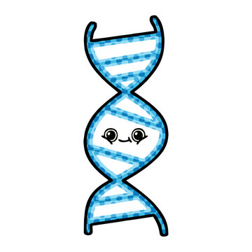 comic book style cartoon DNA strand