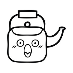 line drawing cartoon kettle
