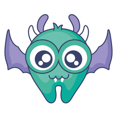 crazy monster with wings comic character