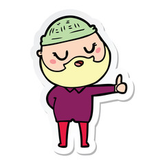 sticker of a cartoon man with beard