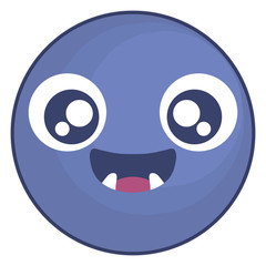 Fototapeta premium emoticon face with crazy teeth