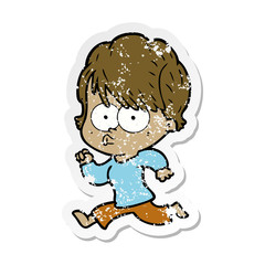 distressed sticker of a cartoon woman