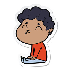 sticker of a cartoon man pouting