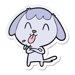 sticker of a cute cartoon dog