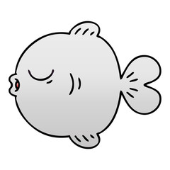 quirky gradient shaded cartoon fish