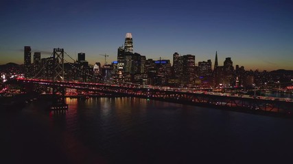 San Francisco downtown buildings skyline aerial