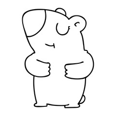 quirky line drawing cartoon bear