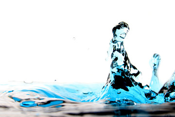 Water droplet on white background
