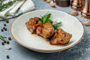 chicken kebab on plate