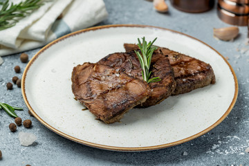 Beef steak sliced