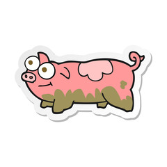 sticker of a cartoon pig