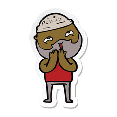 Fototapeta premium sticker of a cartoon happy bearded man