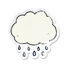 distressed sticker of a cartoon rain cloud