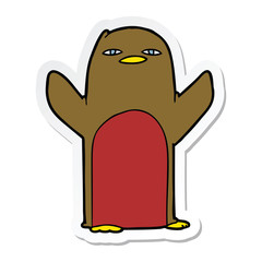 sticker of a Cartoon Robin