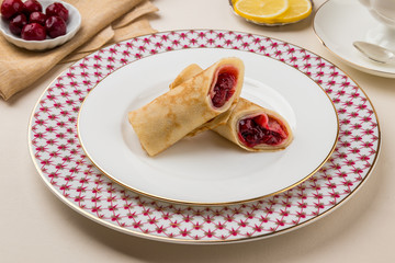 pancake with cherry