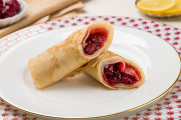pancake with cherry