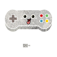 retro illustration style cartoon game controller