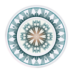 Decorative Round Ornament Mandala From Floral Elements. Vector Illustration. Oriental Pattern. Indian, Moroccan, Mystic, Ottoman Motifs. Anti-Stress Therapy Pattern