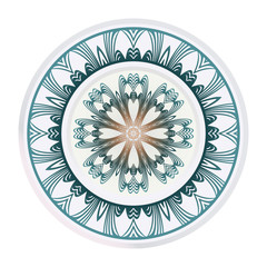 Decorative Round Ornament Mandala From Floral Elements. Vector Illustration. Oriental Pattern. Indian, Moroccan, Mystic, Ottoman Motifs. Anti-Stress Therapy Pattern